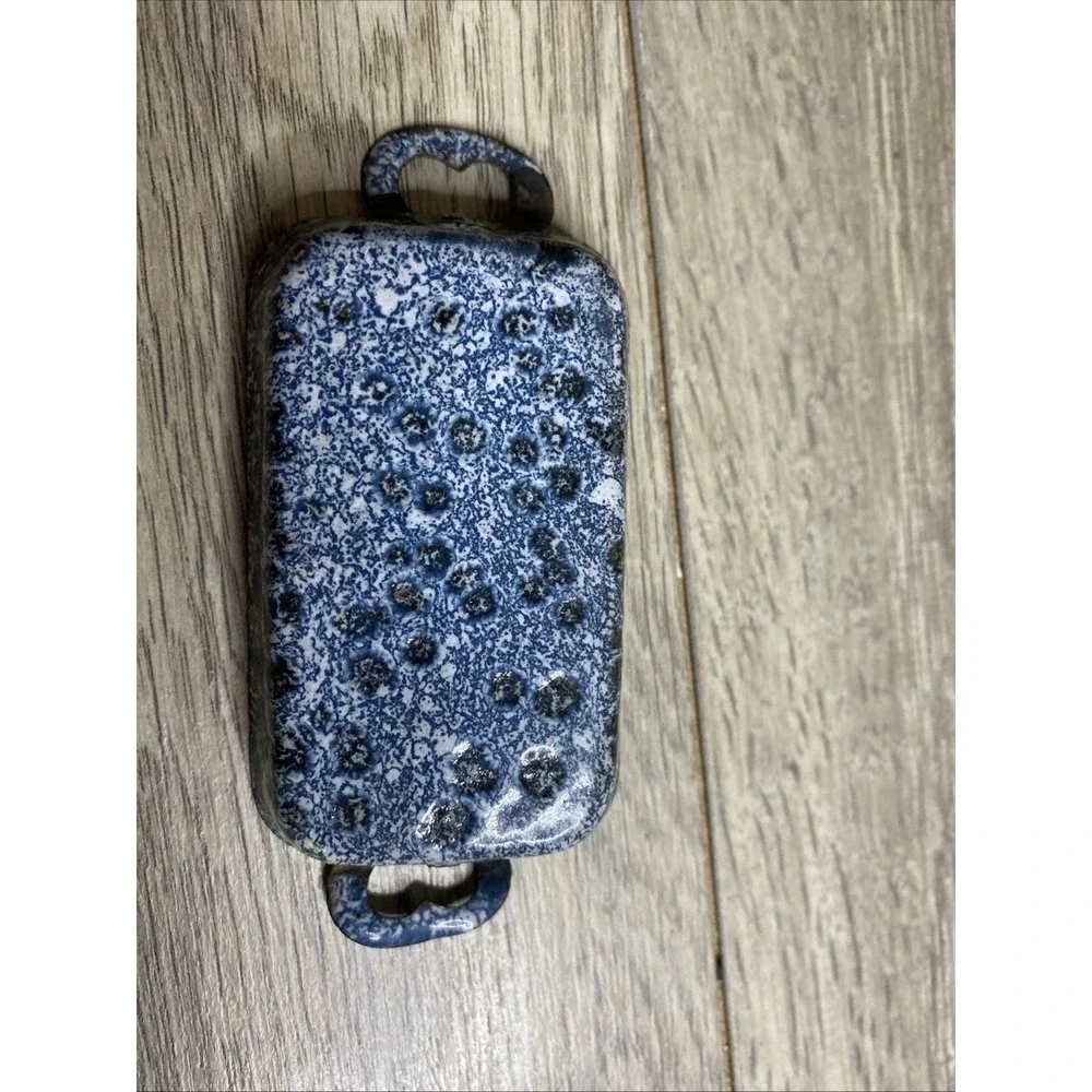 Antique‎ German Doll Kitchen Pans Rare Blue Speckled Granite Ware Bing Marklin